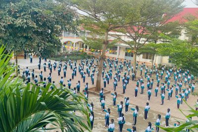 Liên đội TH Trần Quốc Toản tham gia Sân chơi Đồng diễn sân trường: Rèn luyện sức khỏe, gắn kết tinh thần tập thể.