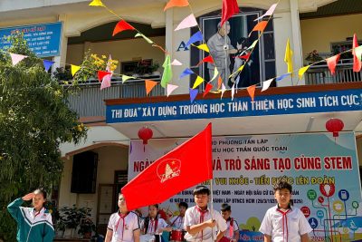 RỘN RÀNG NGÀY HỘI “THIẾU NHI VUI KHỎE – TIẾN BƯỚC LÊN ĐOÀN” VÀ LỄ KẾT NẠP ĐỘI VIÊN MỚI 🚩✨